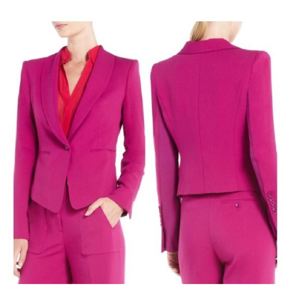 BCBGMaxazria Bowie Long Sleeve Single Button Tuxedo Blazer Purple Women's XXS - Picture 1 of 5